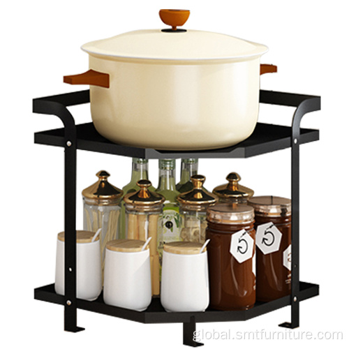 holder storage kitchen tool set rack stand 2 Tiers Rolling Utility Cart Movable Storage Supplier